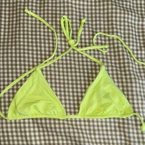 Frankie's Bikinis Neon Yellow Bikini Top